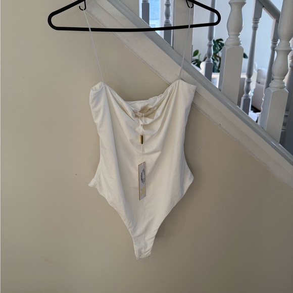 Meshki Tops - Meshki Cream Draped Top